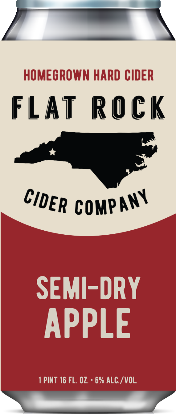 Flat Rock Cider Company Semi-Dry Apple. Homegrown Hard Cider.