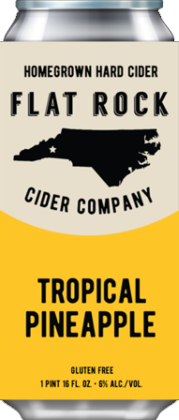 Flat Rock Cider Company Tropical Pineapple. Homegrown Hard Cider.