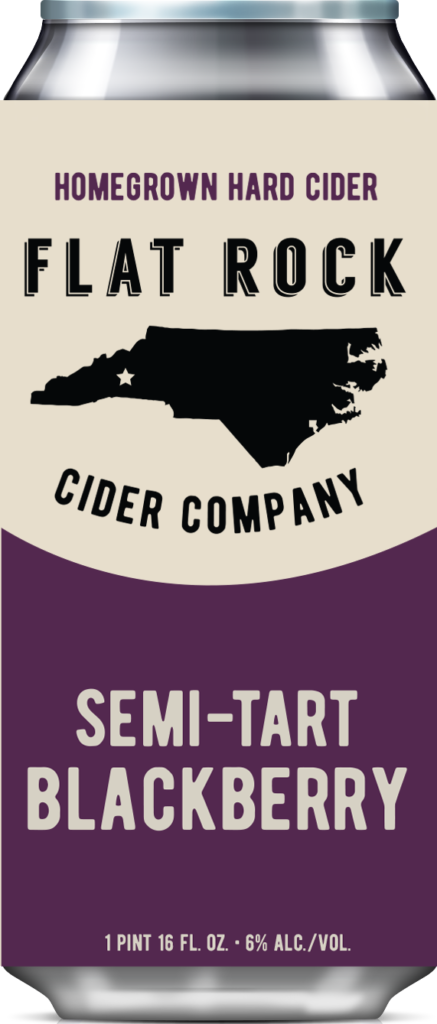 Flat Rock Cider Company Semi-Tart Blackberry. Homegrown Hard Cider.